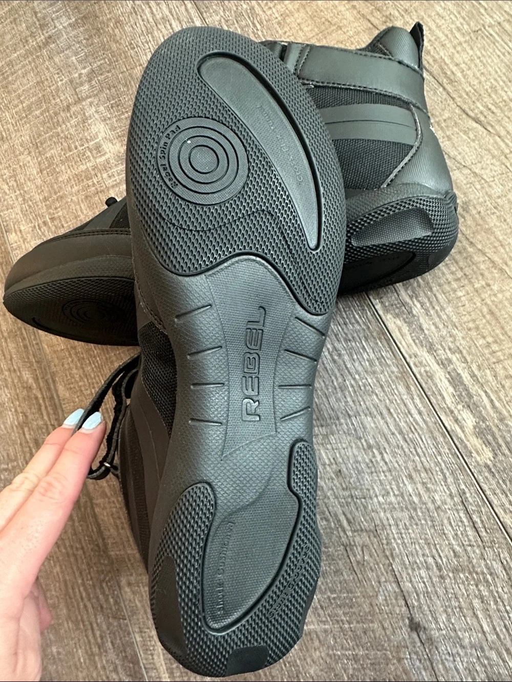 rebels Black High-Top Lace & Strap Athletic Sneakers